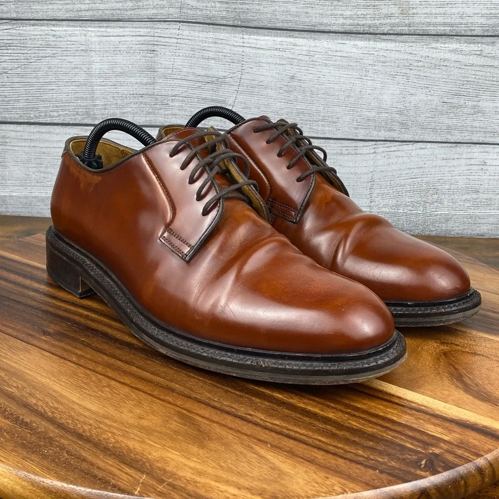 Shoepassion The Berlin Shoe Brand Brown Polished Leather Derby 5551 Men Size 10